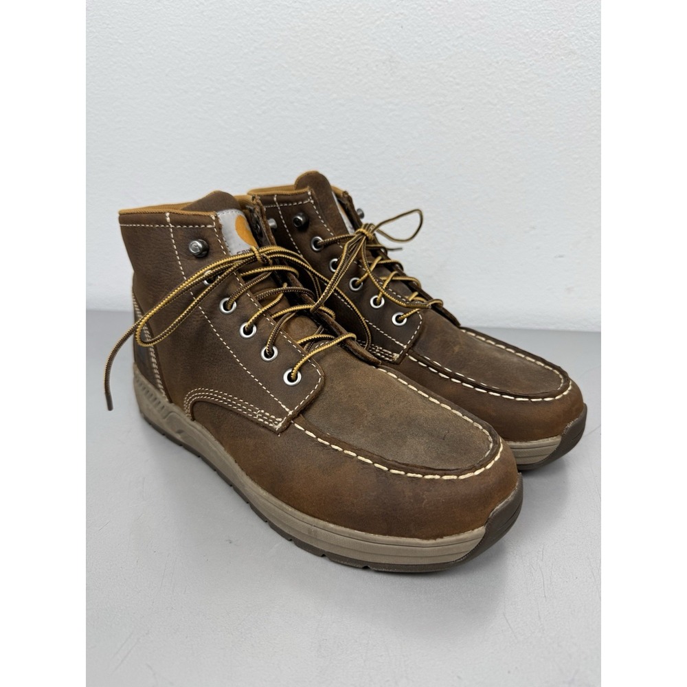 Carhartt Wedge Moc Toe Chukka Boots Mens 8.5 Brown Leather Soft Lightweight Work